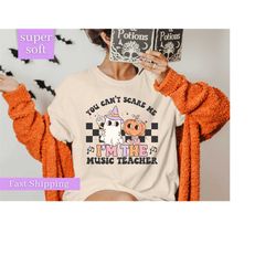 music teacher halloween shirt, spooky music teacher shirt, retro halloween teacher shirt, music teacher halloween gift,