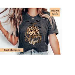 cute halloween theme shirt for women, halloween t-shirts, cute teacher halloween t-shirts, spooky vibes halloween t-shir