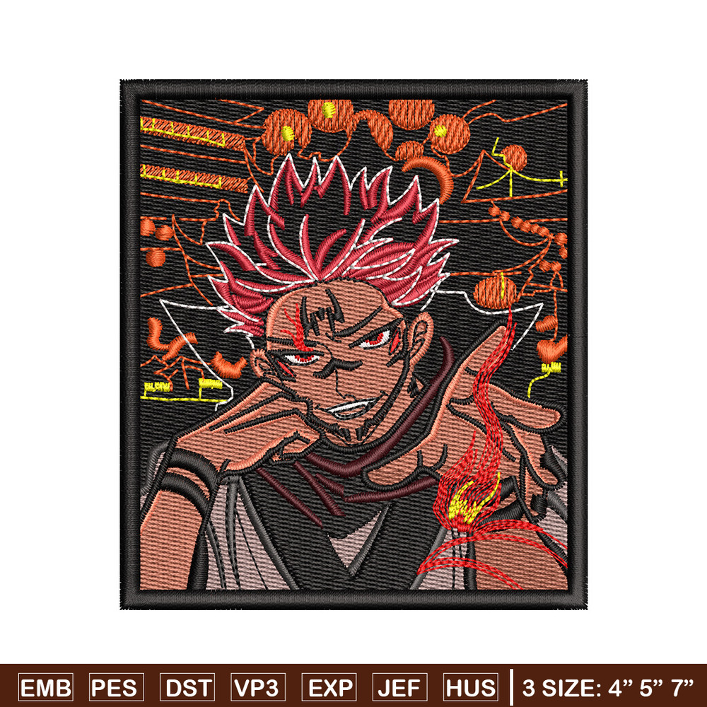 Sukuna frame embroidery design, Sukuna embroidery, Embroidery shirt, Embroidery file, Anime design, Digital download.jpg