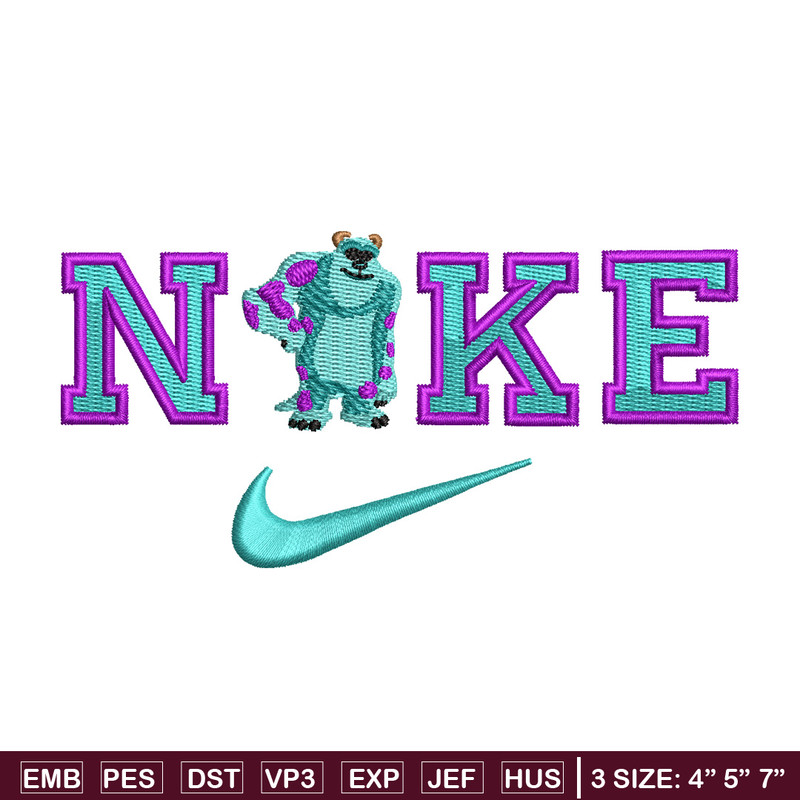 Sullivan x nike embroidery design, Disney embroidery, Embroidery file, Embroidery shirt, Nike design, Digital download.jpg