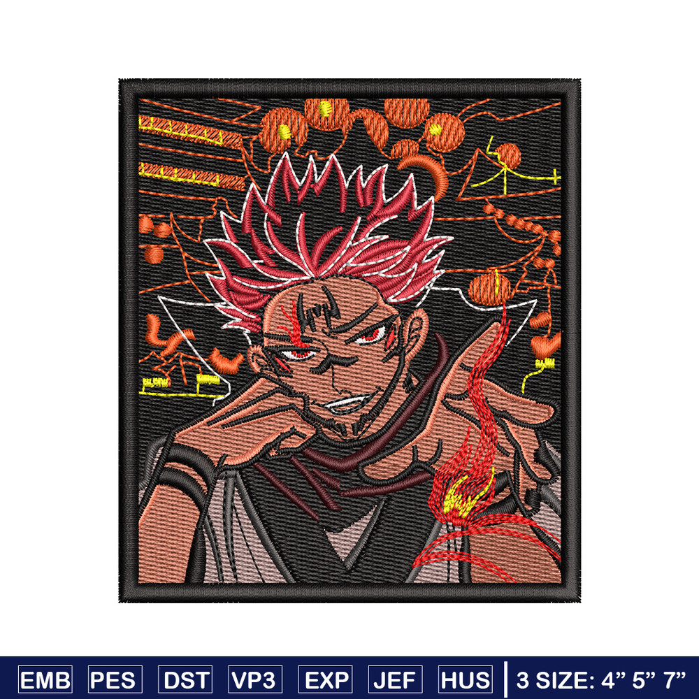 Sukuna frame embroidery design, Sukuna embroidery, Embroidery shirt, Embroidery file, Anime design, Digital download.jpg