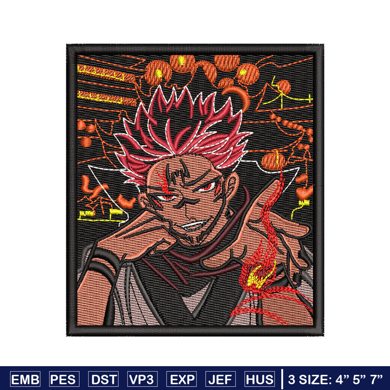 Sukuna frame embroidery design, Sukuna embroidery, Embroidery shirt, Embroidery file, Anime design, Digital download.jpg