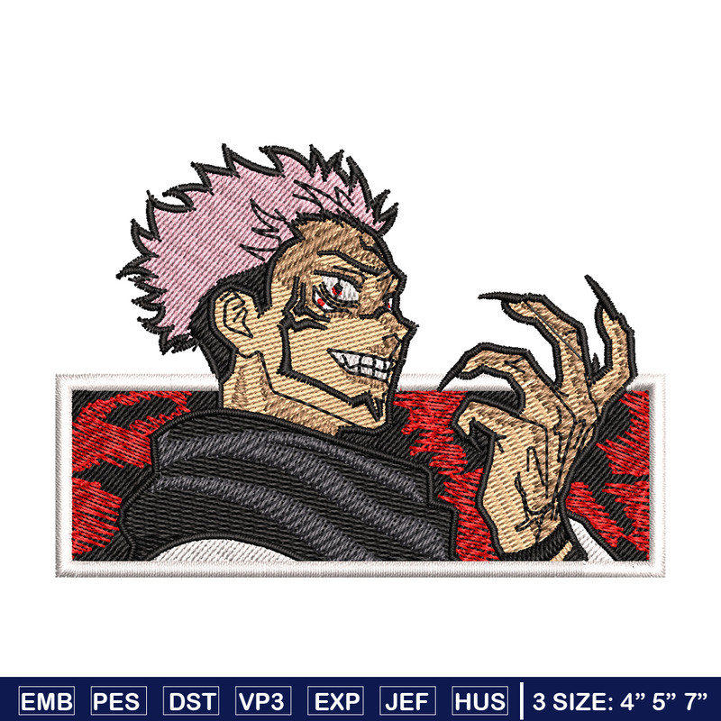 Sukuna red embroidery design, Sukuna embroidery, Embroidery shirt, Embroidery file, Anime design, Digital download.jpg