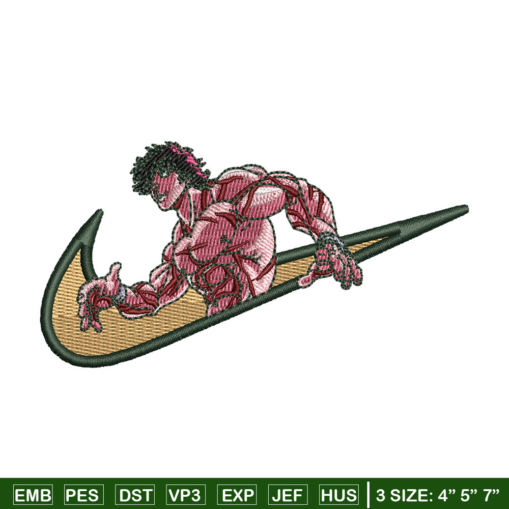 Swoosh baki embroidery design, Baki embroidery, Nike design,Embroidery file, Embroidery shirt, Digital download.jpg