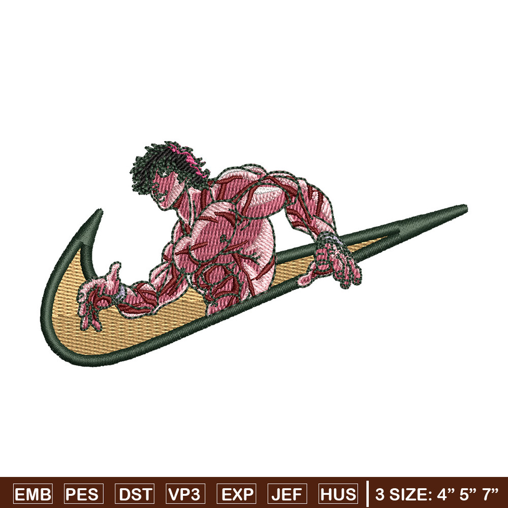 Swoosh baki embroidery design, Baki embroidery, Nike design,Embroidery file, Embroidery shirt, Digital download.jpg