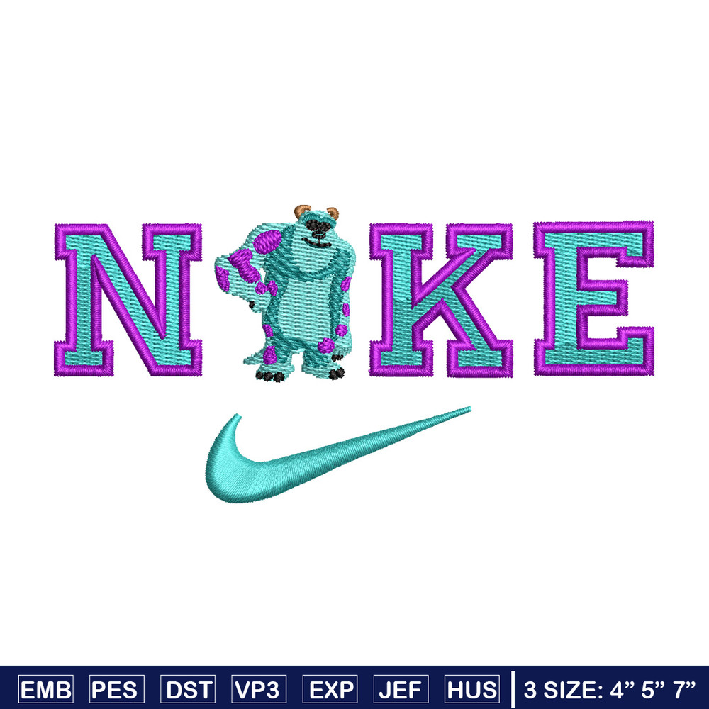 Sullivan x nike embroidery design, Disney embroidery, Embroidery file, Embroidery shirt, Nike design, Digital download.jpg