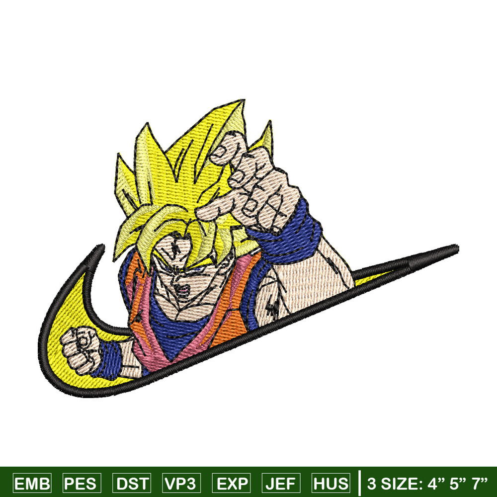 Swoosh goku embroidery design, Dragonball embroidery, Anime design, Embroidery file, Embroidery shirt, Digital download.jpg