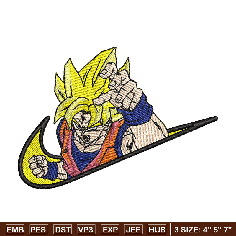 Swoosh goku embroidery design, Dragonball embroidery, Anime design, Embroidery file, Embroidery shirt, Digital download.jpg