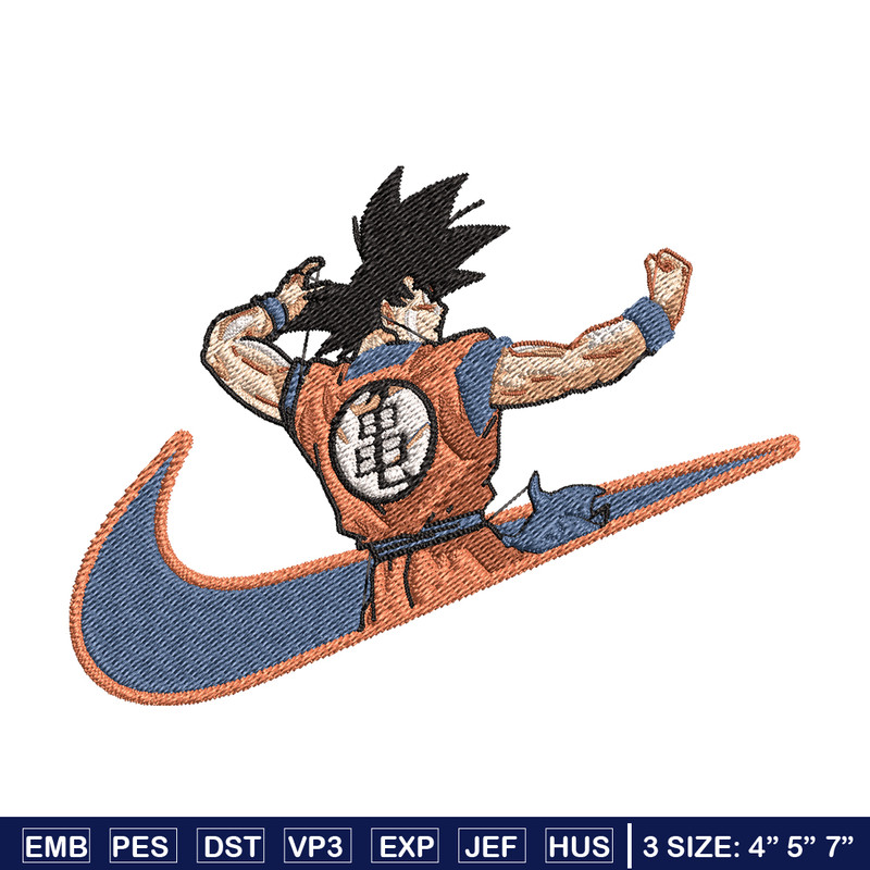 Goku Nike embroidery design, Dragon ball embroidery, Nike design, anime design, anime shirt, Digital download.jpg