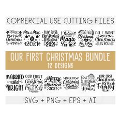 our first christmas svg bundle, christmas svg, first christmas as mr and mrs svg, christmas ornament svg, first christma