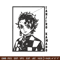 Tanjiro black embroidery design, Tanjiro embroidery, Embroidery shirt, Embroidery file, Anime design, Digital download.jpg