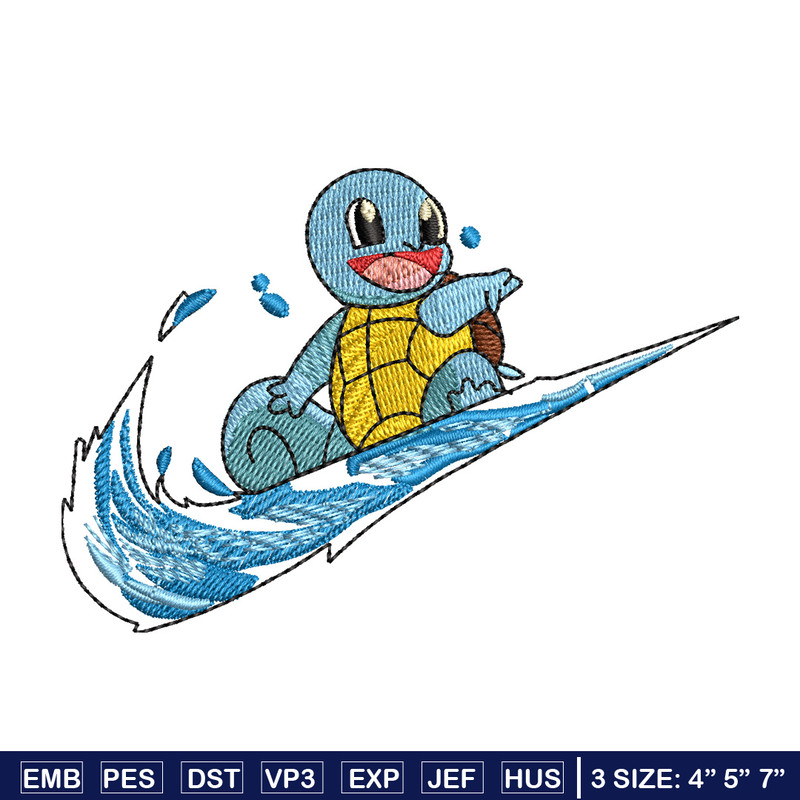 Swoosh squirtle embroidery design, Pokemon embroidery,Anime design,Embroidery file, Embroidery shirt, Digital download.jpg