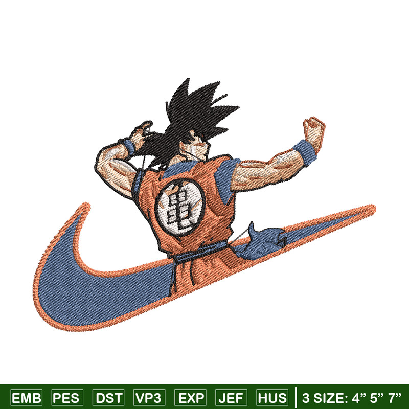 Goku Nike embroidery design, Dragon ball embroidery, Nike design, anime design, anime shirt, Digital download.jpg