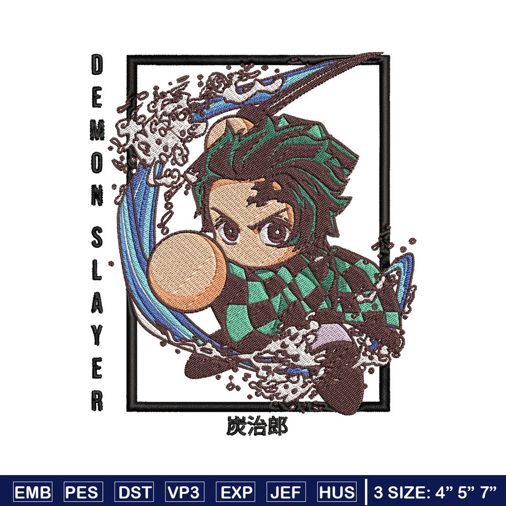 Tanjiro chibi embroidery design, Tanjiro embroidery, Embroidery shirt, Embroidery file, Anime design, Digital download.jpg