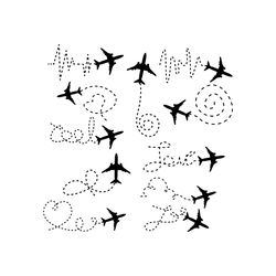 11 airplanes svg bundle || airplane dashlines svg || airplane svg || airplane clipart || airplane cut files || airplane