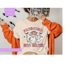 teacher halloween shirts, preschool boo crew, spooky teacher shirt, retro halloween teacher, preschool teacher shirt, te