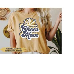Cheer Mom Shirt, Personalized Cheer Shirt, Cheerleader Mom Shirt, Custom Pom Pom Shirt, Cheer Mama Shirt, Customize Scho