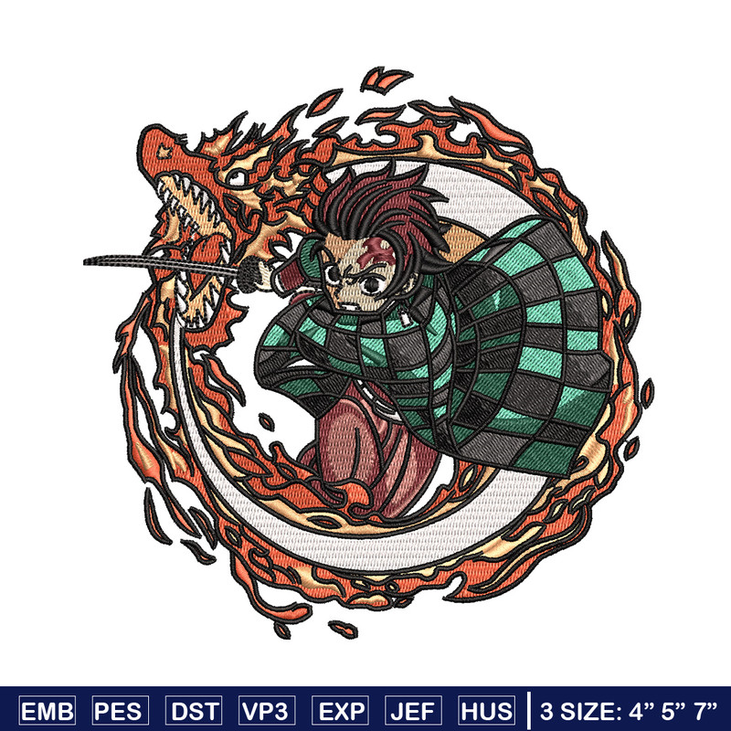 Tanjiro fire embroidery design, Tanjiro embroidery, Anime design, Embroidery shirt, Embroidery file, Digital download.jpg