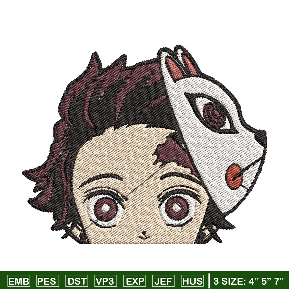Tanjiro mask embroidery design, Tanjiro embroidery, Anime design, Embroidery shirt, Embroidery file,Digital download.jpg