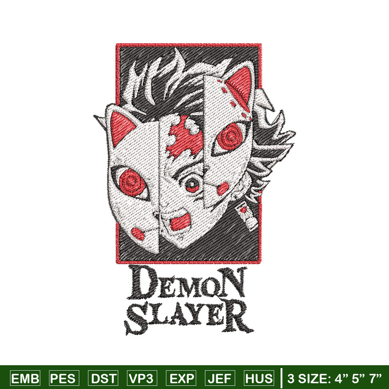 Tanjiro mask embroidery design, Tanjiro embroidery, Embroidery shirt, Embroidery file, Anime design, Digital download.jpg