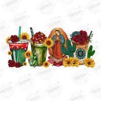 Lady Of Guadalupe Coffee Cups Png, Mexico Png, Virgen de Guadalupe Png, Latina Mexican Png, Guadalupe Coffee Cups Png, D