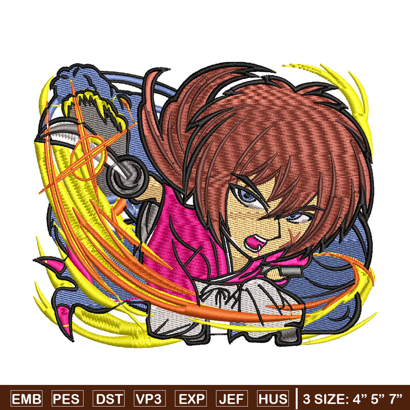 Himura Kenshin embroidery design, Himura Kenshin embroidery, Logo design, anime design, anime shirt, Digital download.jpg