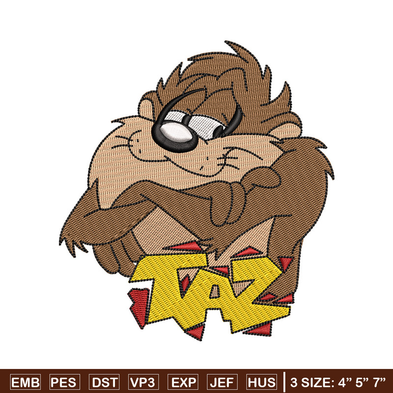 Taz embroidery design, Taz embroidery, Emb design, Embroidery shirt, Embroidery file, Digital download.jpg