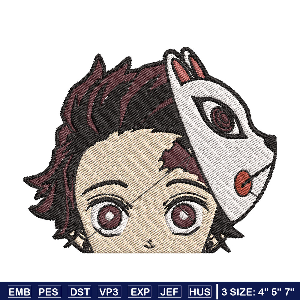 Tanjiro mask embroidery design, Tanjiro embroidery, Anime design, Embroidery shirt, Embroidery file,Digital download.jpg
