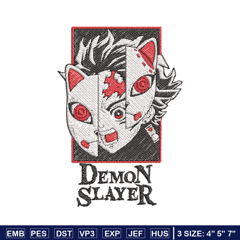 Tanjiro mask embroidery design, Tanjiro embroidery, Embroidery shirt, Embroidery file, Anime design, Digital download.jpg