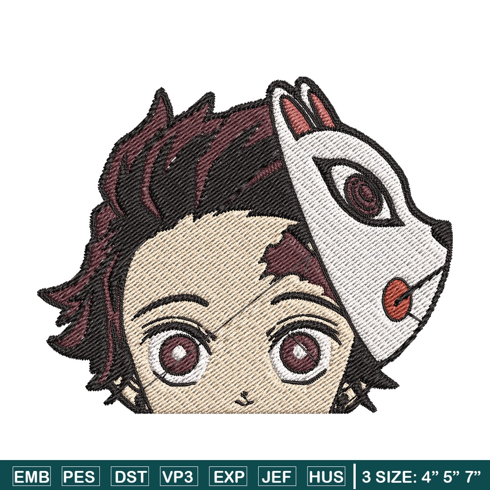 Tanjiro mask embroidery design, Tanjiro embroidery, Anime design, Embroidery shirt, Embroidery file,Digital download.jpg