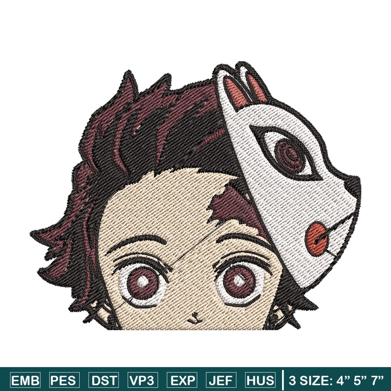Tanjiro mask embroidery design, Tanjiro embroidery, Anime design, Embroidery shirt, Embroidery file,Digital download.jpg