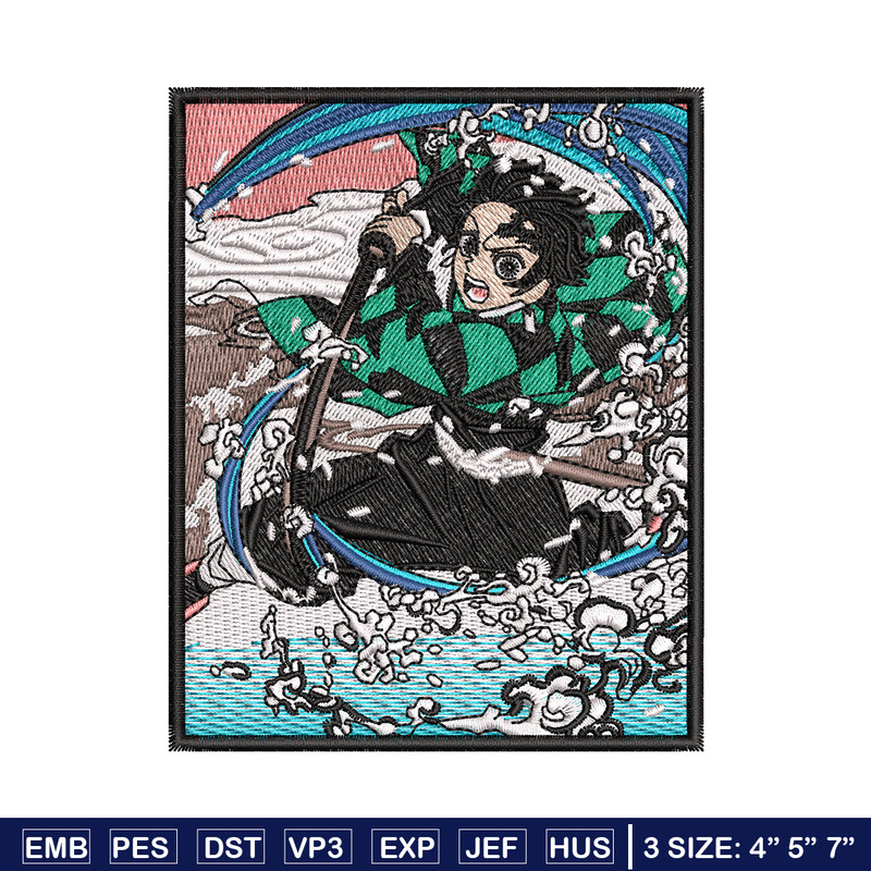 Tanjiro water embroidery design, Tanjiro embroidery, Anime design, Embroidery shirt, Embroidery file, Digital download.jpg