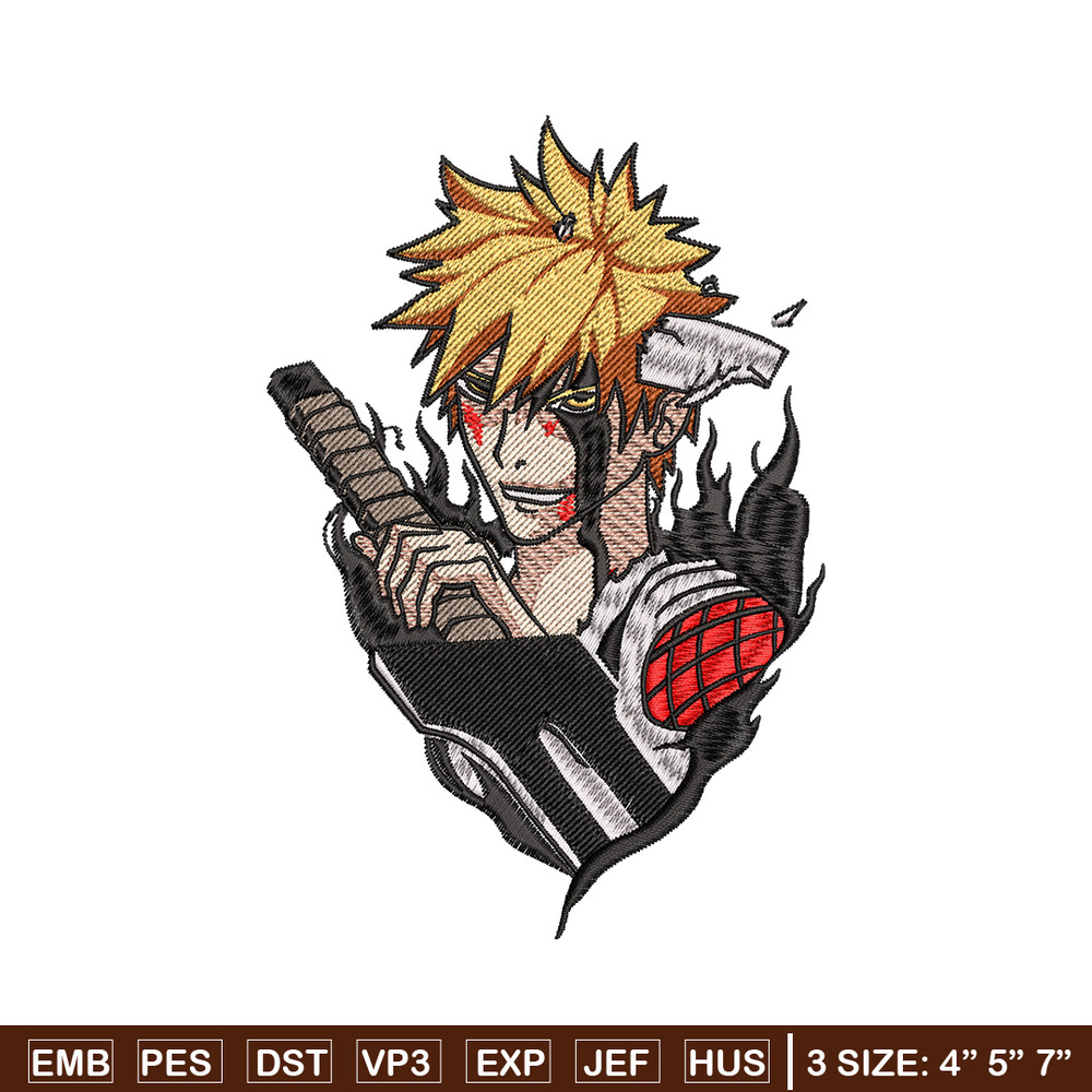 Ichigo kurosaki embroidery design, Bleach embroidery, embroidery file, anime design, anime shirt, Digital download.jpg