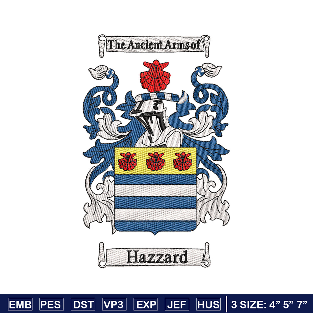 Hazard Family Crest Logo embroidery design, logo embroidery, logo design, Embroidery file, logo shirt, Instant download..jpg