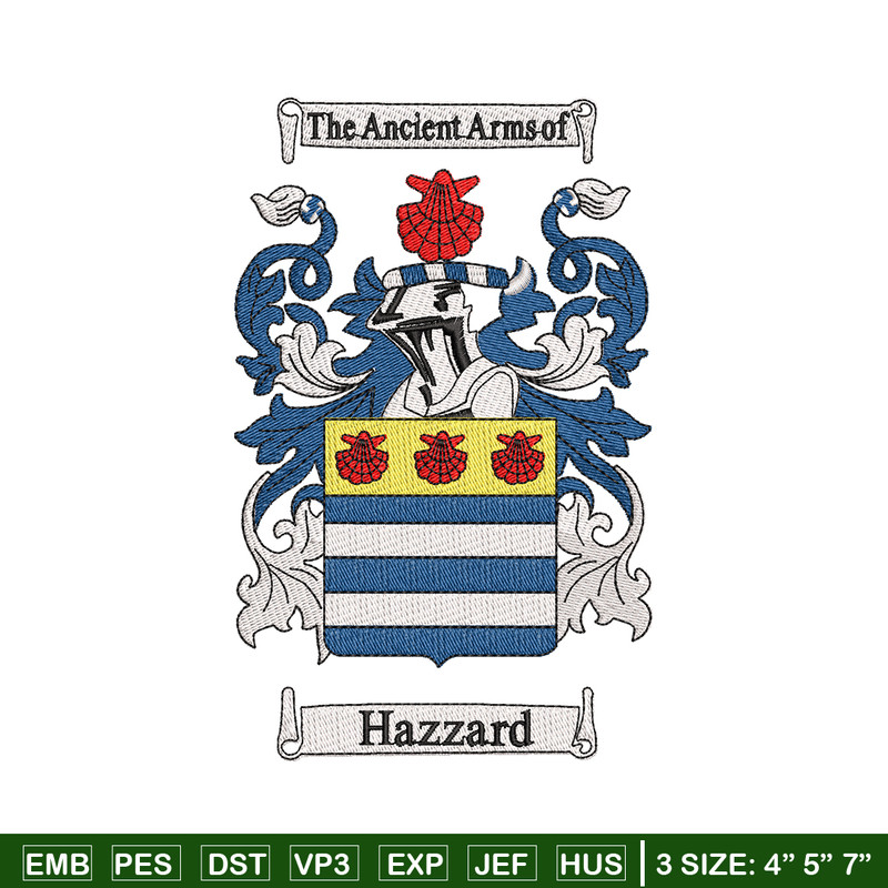 Hazard Family Crest Logo embroidery design, logo embroidery, logo design, Embroidery file, logo shirt, Instant download..jpg
