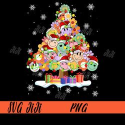 Retro Groovy Christmas Tree Lights PNG, Hippie Santa Claus Xmas PNG