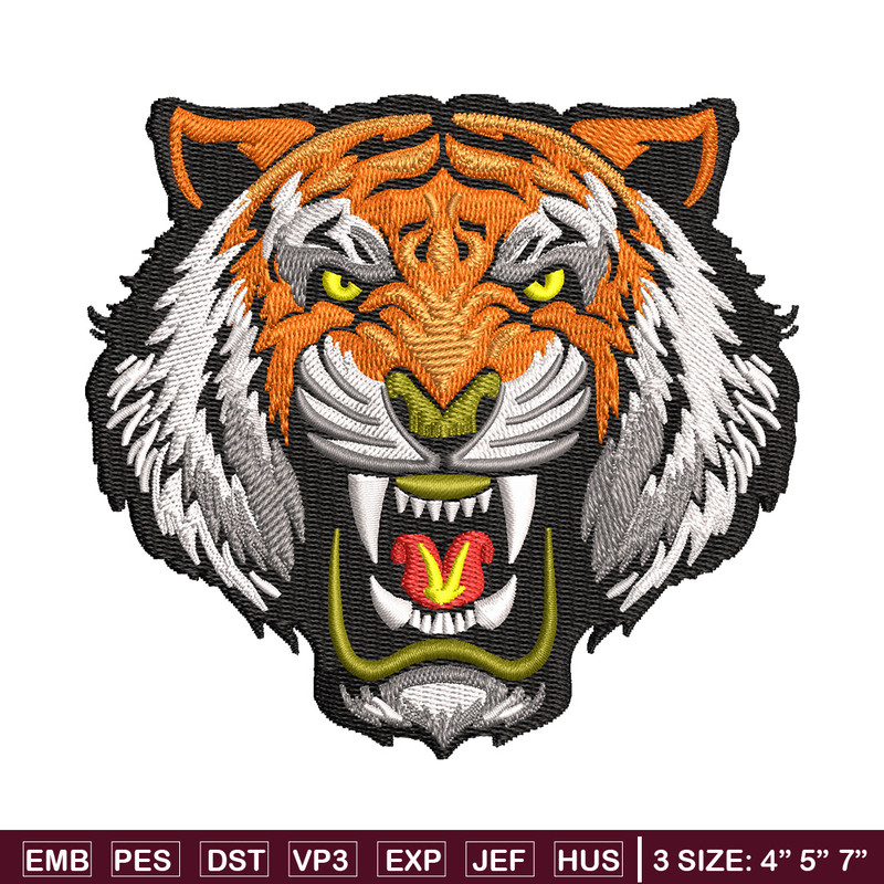 Tiger face embroidery design, Tiger embroidery, Embroidery file, Embroidery shirt, Emb design, Digital download.jpg
