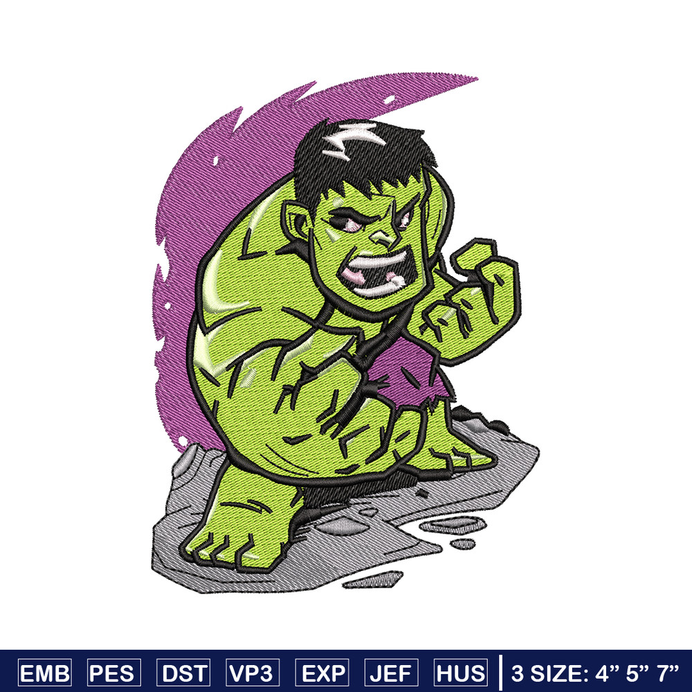 Hulk chibi embroidery design, Hulk chibi embroidery, movie design, Embroidery file, movie shirt, Digital download..jpg