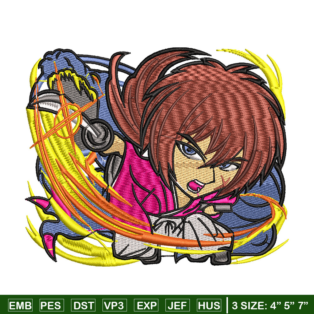 Himura Kenshin embroidery design, Himura Kenshin embroidery, Logo design, anime design, anime shirt, Digital download.jpg