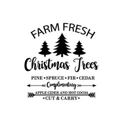 farm fresh christmas trees svg, tree farm svg, retro sign cut file, vintage clip art, christmas cricut, farm fresh svg,