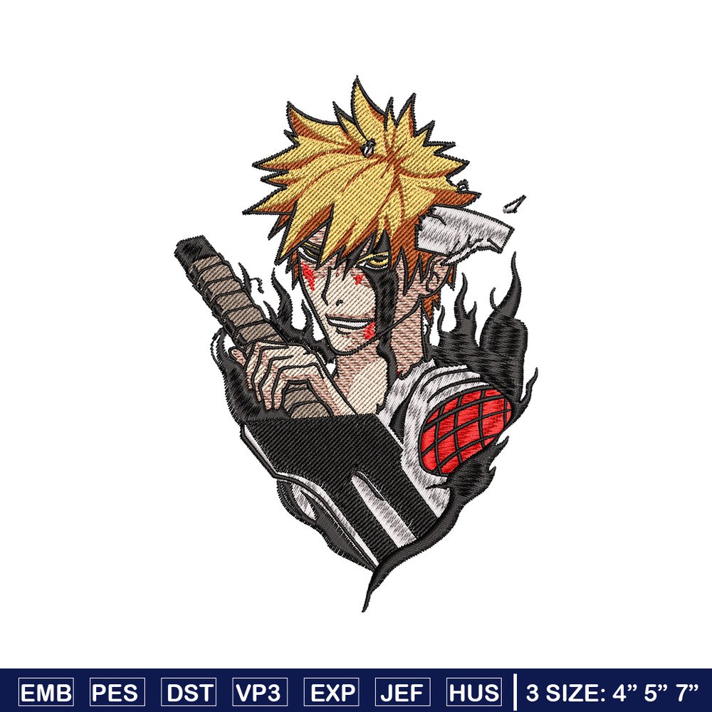 Ichigo kurosaki embroidery design, Bleach embroidery, embroidery file, anime design, anime shirt, Digital download.jpg