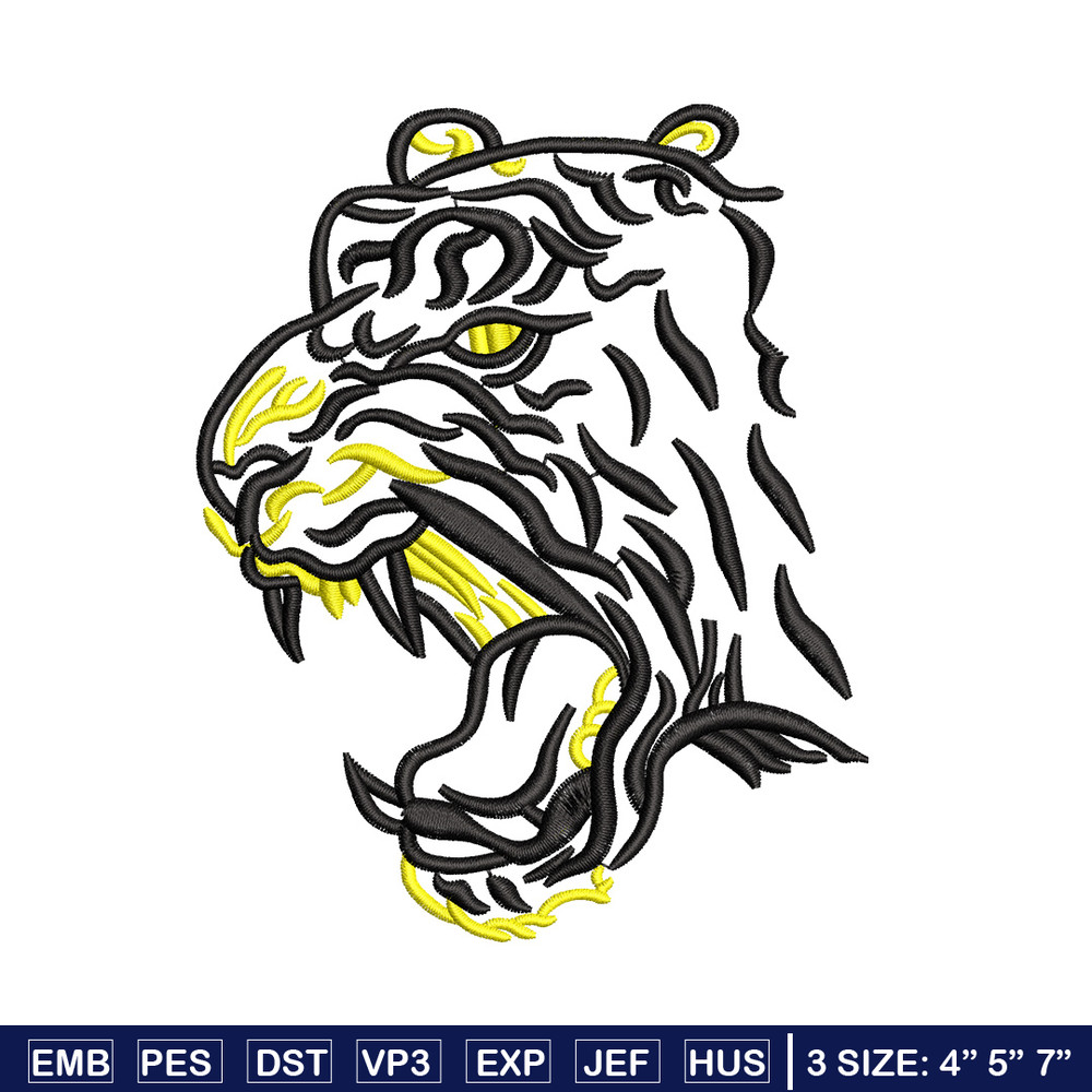 Tiger face embroidery design, Tiger embroidery, Emb design, Embroidery shirt, Embroidery file, Digital download.jpg