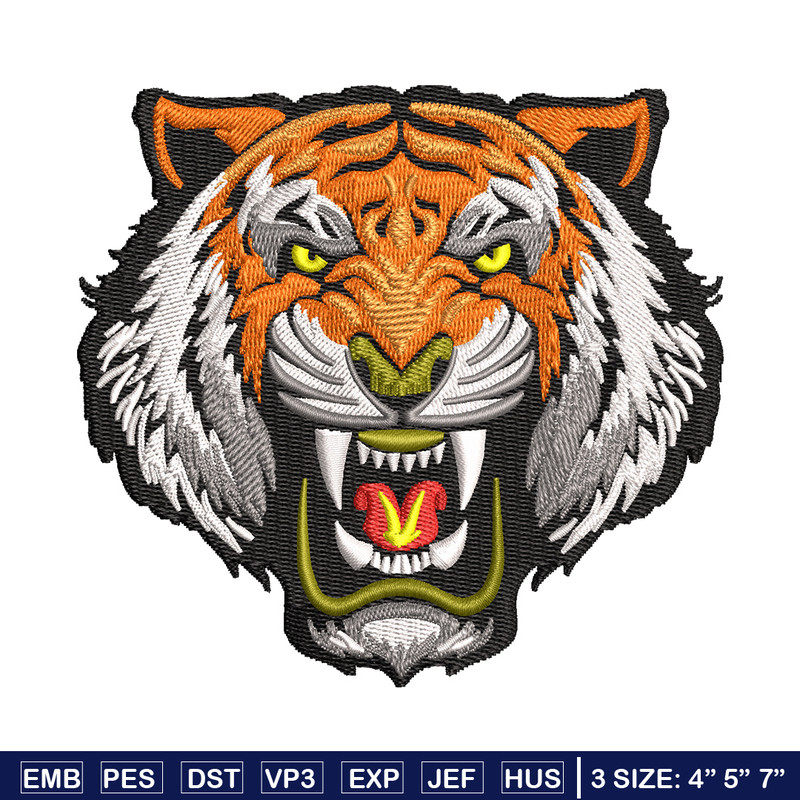 Tiger face embroidery design, Tiger embroidery, Embroidery file, Embroidery shirt, Emb design, Digital download.jpg