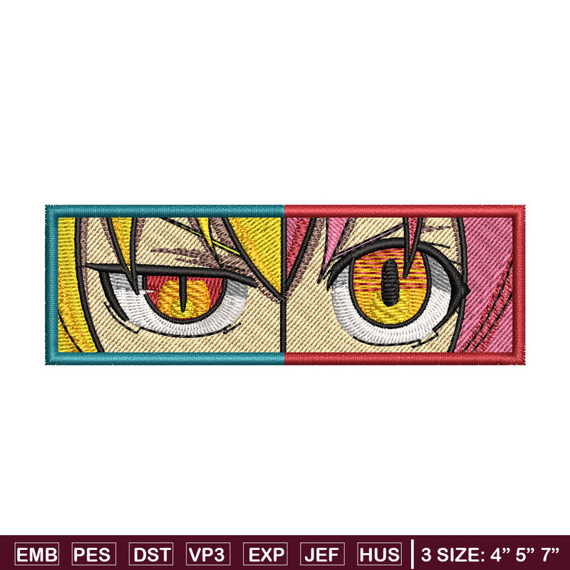 Tohru eyes embroidery design, Dragon maid embroidery, Anime design, Embroidery shirt, Embroidery file,Digital download.jpg