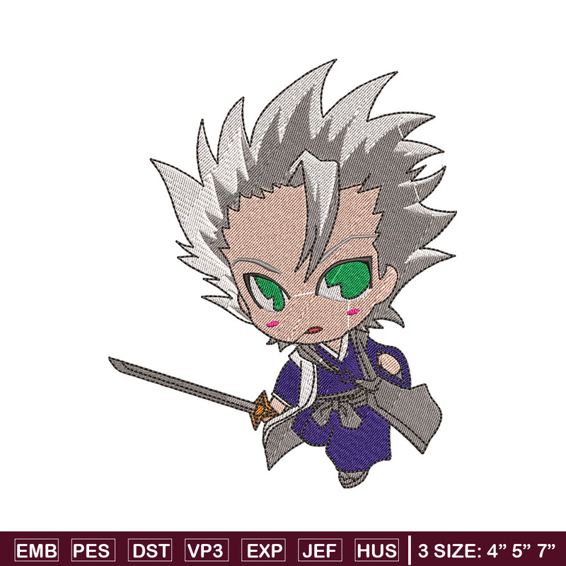 Toshiro chibi embroidery design, Bleach embroidery, Anime design, Embroidery file, Embroidery shirt, Digital download.jpg