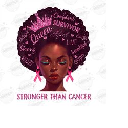 breast cancer awareness png download, stronger than cancer black women sublimation png, in october we wear pink png, i a
