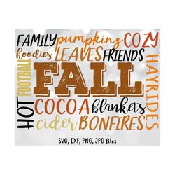 fall svg, autumn svg, fall cut file, subway art svg, harvest svg, autumn cricut, fall silhouette, fall printable art - s