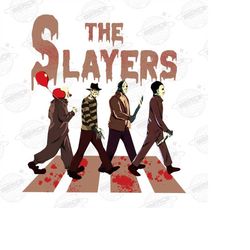 the slayers png, horror png, halloween png, halloween horror movie png, jason, freddy, scream, michael myers, retro png,