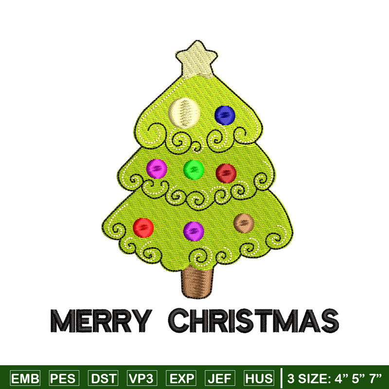 Tree chrismas embroidery design, Chrismas embroidery, Embroidery file, Embroidery shirt, Emb design,Digital download.jpg