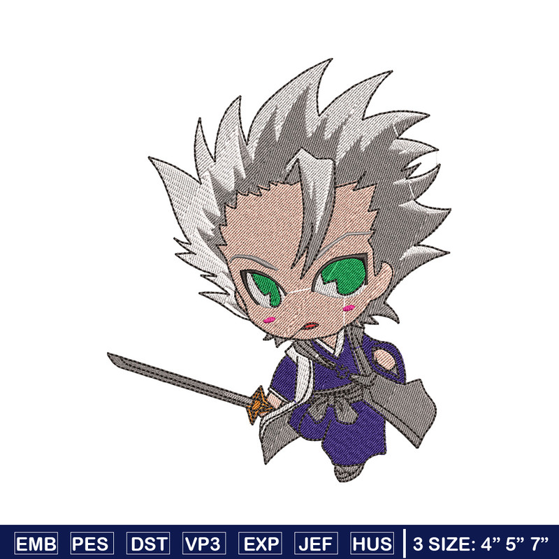 Toshiro chibi embroidery design, Bleach embroidery, Anime design, Embroidery file, Embroidery shirt, Digital download.jpg